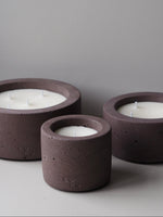 Load image into Gallery viewer, three sizes of brown concrete candles