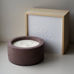 Load image into Gallery viewer, mocha brown large 5 wick concrete candle with packaging
