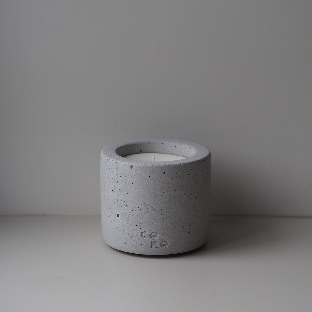 Concrete candle in cement grey