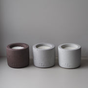 handmade small concrete candle vessel